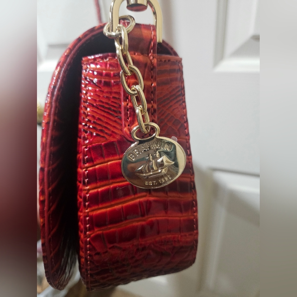 Brahmin Briar Radiant Red Melbourne Crossbody Bag - NWT - Picture 7 of 11
